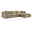 Meridian Furniture 3-Piece Taupe Corduroy Performance Fabric Modular Sectional