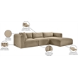 Meridian Furniture 3-Piece Taupe Corduroy Performance Fabric Modular Sectional