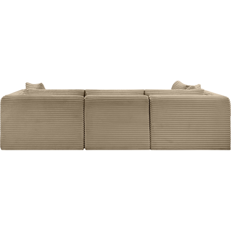 Meridian Furniture 4-Piece Taupe Corduroy Performance Fabric Modular Sectional