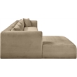 Meridian Furniture 4-Piece Taupe Corduroy Performance Fabric Modular Sectional