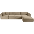 Meridian Furniture 4-Piece Taupe Corduroy Performance Fabric Modular Sectional
