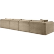 Meridian Furniture 4-Piece Taupe Corduroy Performance Fabric Modular Sectional