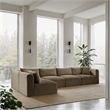 Meridian Furniture 5-Piece Taupe Corduroy Performance Fabric Modular Sectional
