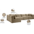 Meridian Furniture 5-Piece Taupe Corduroy Performance Fabric Modular Sectional