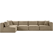 Meridian Furniture 5-Piece Taupe Corduroy Performance Fabric Modular Sectional