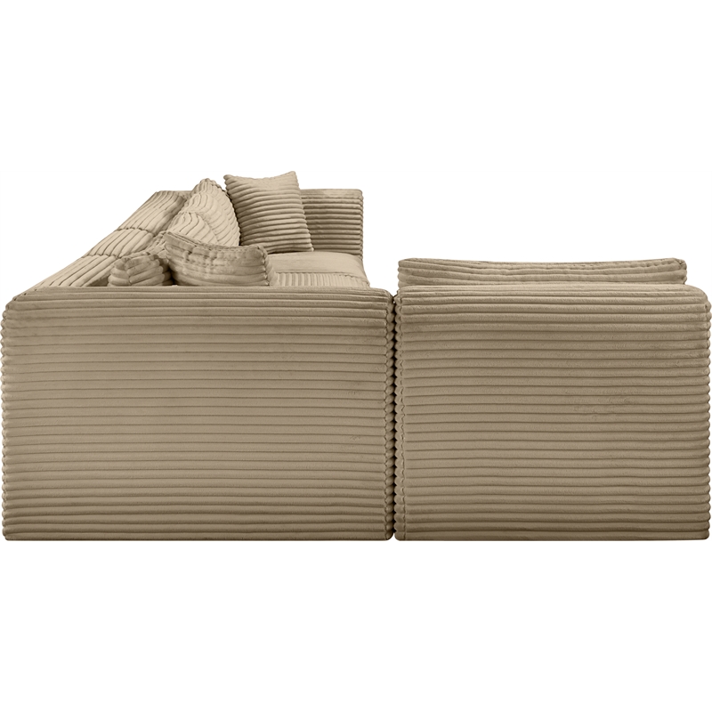 Meridian Furniture 5-Piece Taupe Corduroy Performance Fabric Modular Sectional