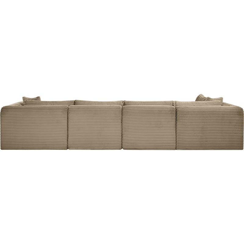 Meridian Furniture 5-Piece Taupe Corduroy Performance Fabric Modular Sectional