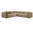 Meridian Furniture 5-Piece Taupe Corduroy Performance Fabric Modular Sectional