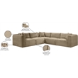 Meridian Furniture 5-Piece Taupe Corduroy Performance Fabric Modular Sectional