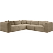 Meridian Furniture 5-Piece Taupe Corduroy Performance Fabric Modular Sectional