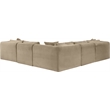 Meridian Furniture 5-Piece Taupe Corduroy Performance Fabric Modular Sectional
