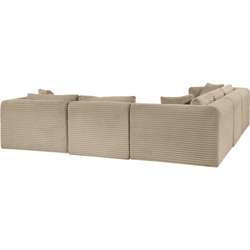 Meridian Furniture 5-Piece Taupe Corduroy Performance Fabric Modular Sectional