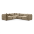 Meridian Furniture 5-Piece Taupe Corduroy Performance Fabric Modular Sectional