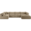 Meridian Furniture 5-Piece Taupe Corduroy Performance Fabric Modular Sectional
