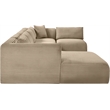 Meridian Furniture 5-Piece Taupe Corduroy Performance Fabric Modular Sectional