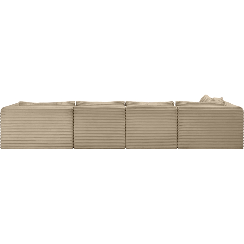 Meridian Furniture 5-Piece Taupe Corduroy Performance Fabric Modular Sectional