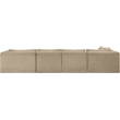Meridian Furniture 5-Piece Taupe Corduroy Performance Fabric Modular Sectional
