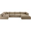 Meridian Furniture 5-Piece Taupe Corduroy Performance Fabric Modular Sectional