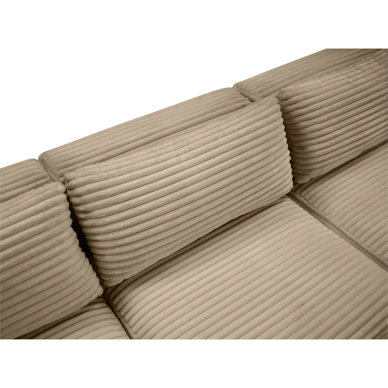 Meridian Furniture 5-Piece Taupe Corduroy Performance Fabric Modular Sectional