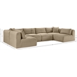 Meridian Furniture 6-Piece Taupe Corduroy Performance Fabric Modular Sectional