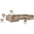 Meridian Furniture 6-Piece Taupe Corduroy Performance Fabric Modular Sectional