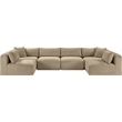 Meridian Furniture 6-Piece Taupe Corduroy Performance Fabric Modular Sectional