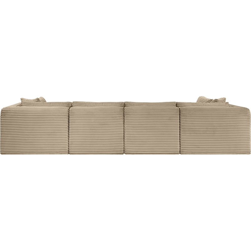 Meridian Furniture 6-Piece Taupe Corduroy Performance Fabric Modular Sectional