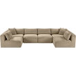 Meridian Furniture 6-Piece Taupe Corduroy Performance Fabric Modular Sectional