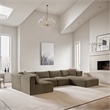 Meridian Furniture 6-Piece Taupe Corduroy Performance Fabric Modular Sectional