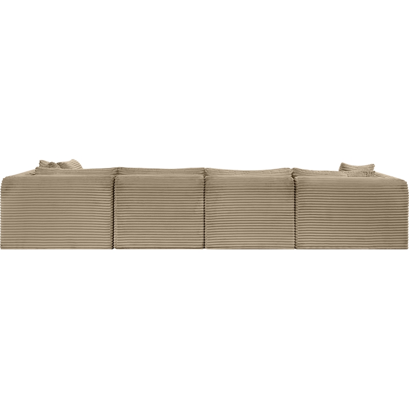 Meridian Furniture 6-Piece Taupe Corduroy Performance Fabric Modular Sectional