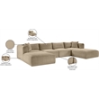 Meridian Furniture 6-Piece Taupe Corduroy Performance Fabric Modular Sectional