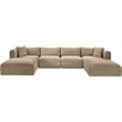 Meridian Furniture 6-Piece Taupe Corduroy Performance Fabric Modular Sectional