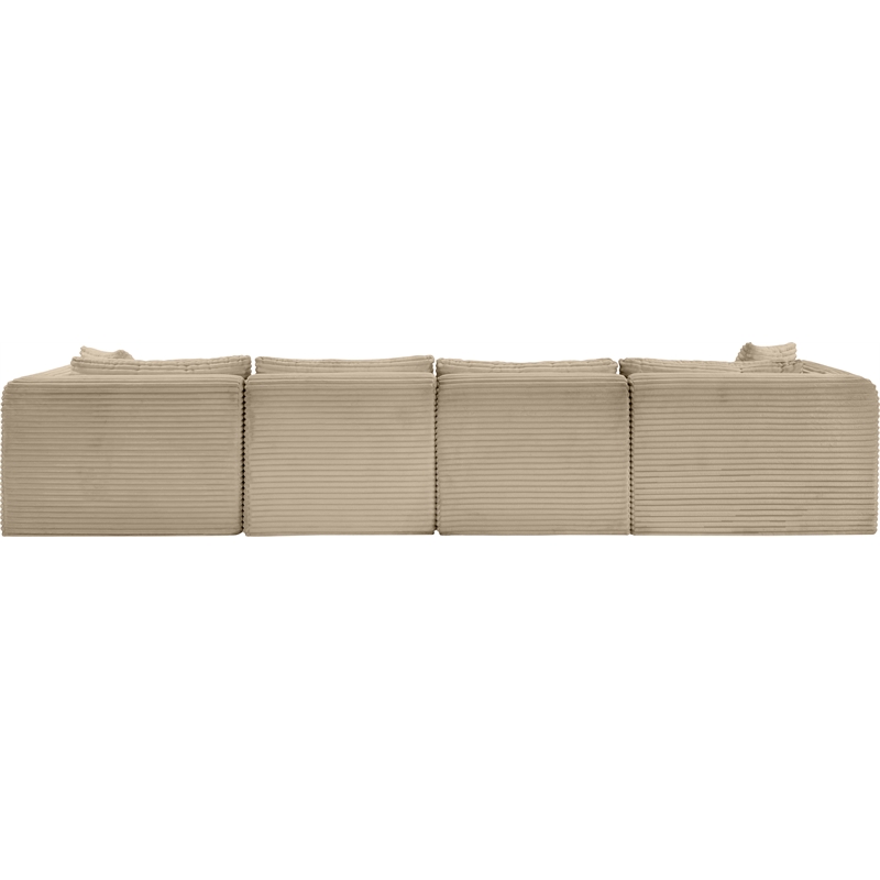 Meridian Furniture 6-Piece Taupe Corduroy Performance Fabric Modular Sectional