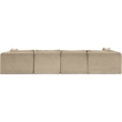 Meridian Furniture 6-Piece Taupe Corduroy Performance Fabric Modular Sectional