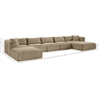 Meridian Furniture 6-Piece Taupe Corduroy Performance Fabric Modular Sectional