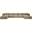 Meridian Furniture 6-Piece Taupe Corduroy Performance Fabric Modular Sectional