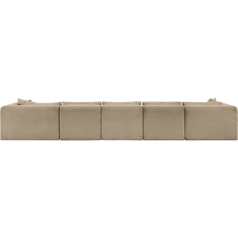 Meridian Furniture 6-Piece Taupe Corduroy Performance Fabric Modular Sectional