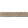 Meridian Furniture 6-Piece Taupe Corduroy Performance Fabric Modular Sectional