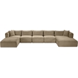 Meridian Furniture 6-Piece Taupe Corduroy Performance Fabric Modular Sectional
