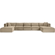 Meridian Furniture 7-Piece Taupe Corduroy Performance Fabric Modular Sectional