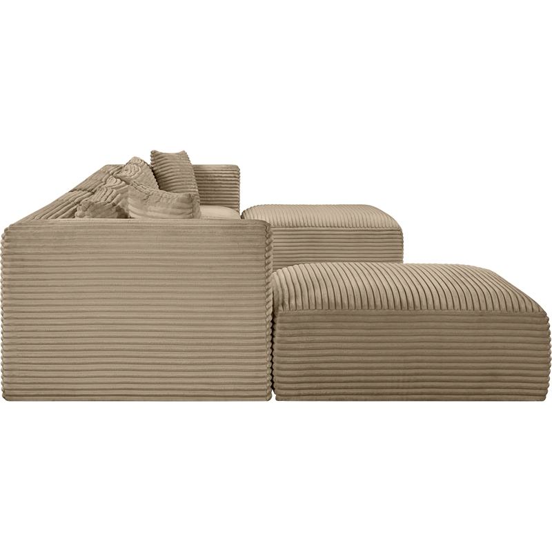 Meridian Furniture 7-Piece Taupe Corduroy Performance Fabric Modular Sectional