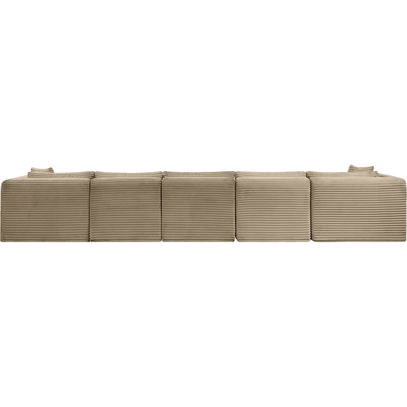 Meridian Furniture 7-Piece Taupe Corduroy Performance Fabric Modular Sectional