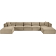 Meridian Furniture 7-Piece Taupe Corduroy Performance Fabric Modular Sectional