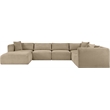 Meridian Furniture 7-Piece Taupe Corduroy Performance Fabric Modular Sectional