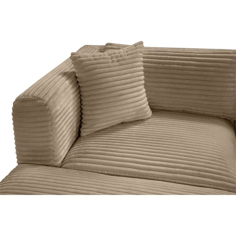 Meridian Furniture 7-Piece Taupe Corduroy Performance Fabric Modular Sectional