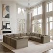 Meridian Furniture 8-Piece Taupe Corduroy Performance Fabric Modular Sectional