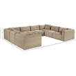 Meridian Furniture 8-Piece Taupe Corduroy Performance Fabric Modular Sectional