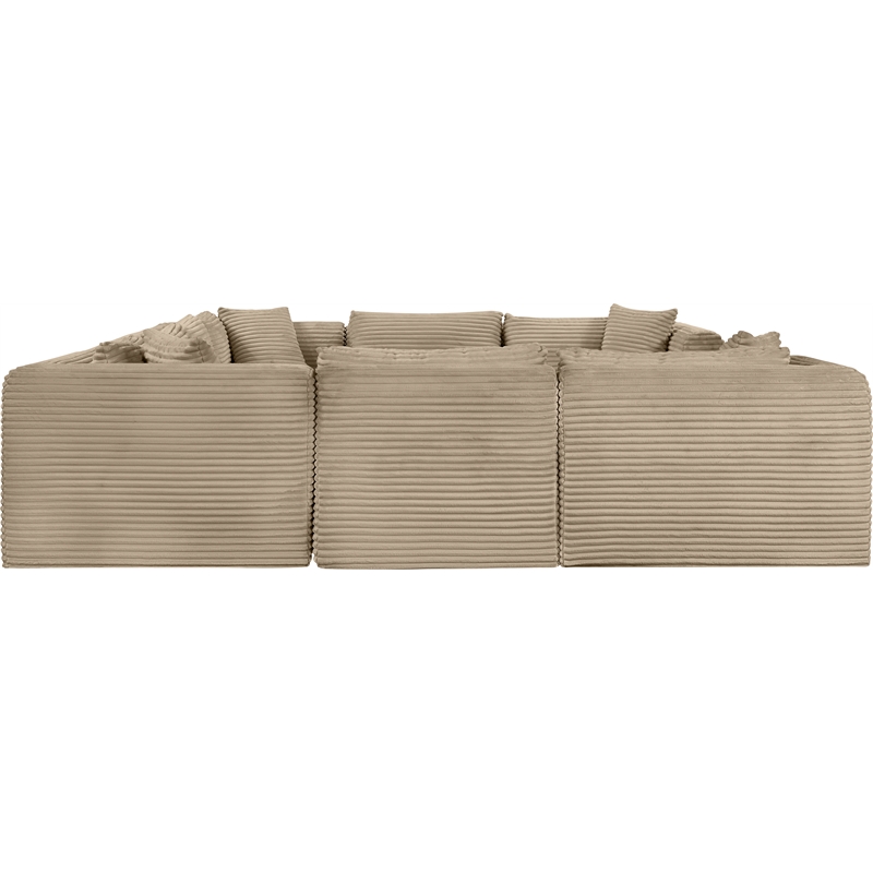 Meridian Furniture 8-Piece Taupe Corduroy Performance Fabric Modular Sectional