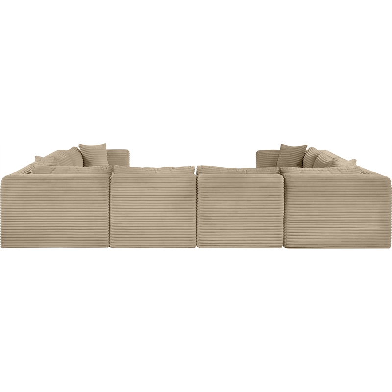 Meridian Furniture 8-Piece Taupe Corduroy Performance Fabric Modular Sectional