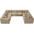 Meridian Furniture 8-Piece Taupe Corduroy Performance Fabric Modular Sectional